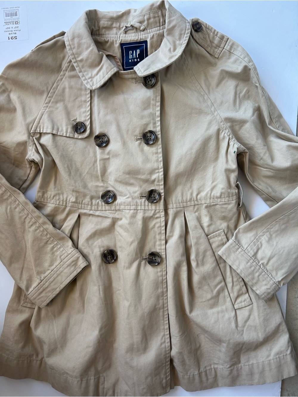 GAP Khaki Double-Breasted Trench Coat